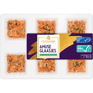 AH Excellent Amuseglaasjes met zalm en guacamole