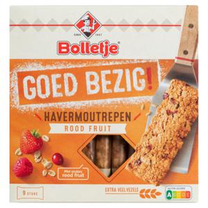 Bolletje Goed Bezig! Havermoutrepen Rood Fruit 9 Stuks 210g