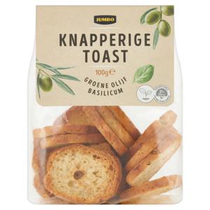 Jumbo Knapperige Toast Groene Olijf Basilicum 100g