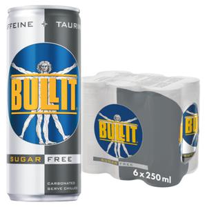 Bullit Energy Drink, suikervrij, 250 ml (6-pack)