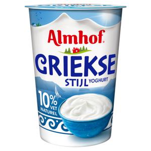 Almhof Griekse Stijl Yoghurt 10% Vet Naturel 450g