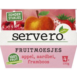 Servero 100% Fruitmoesjes appel aardbei framboos