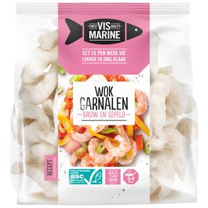 Vis Marine Wok garnalen rauw en gepeld