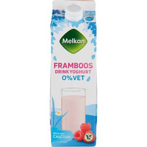 Melkan Zuiveldrink framboos 0% vet