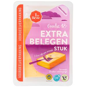 1 de Beste Extra belegen kaas stuk voordeelverpakking 48+