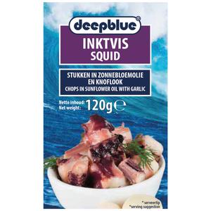 Deepblue Inktvis in zonnebloemolie en knoflook