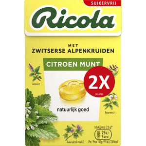 Ricola Citroen munt suikervrij 2-pack