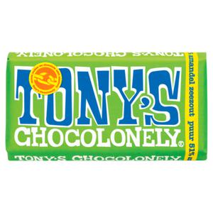 TONY'S CHOCOLONELY® Tony's Chocolonely Amandel Zeezout Puur Chocolade reep 51% 180g