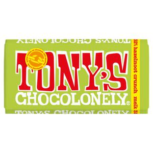 TONY'S CHOCOLONELY® Tony's Chocolonely Melk Romige Hazelnoot Crunch Chocolade Reep 180g