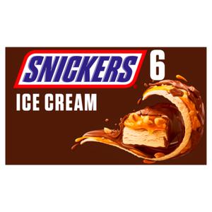 Snickers chocolade roomijs 6 Stuks