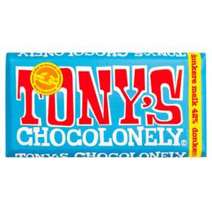 TONY'S CHOCOLONELY® Tony's Chocolonely Donkere Melk Chocolade Reep 42% 180g