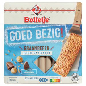 Bolletje Goed Bezig! Graanrepen Choco - Hazelnoot met Stukjes Chocolade 9 Stuks 210g