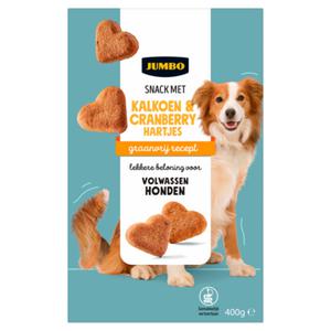 Jumbo Snack met Kalkoen & Cranberry Hartjes 400g