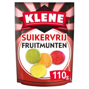 Klene Fruitmunten Suikervrije Drop Zoet Zak 110 gram