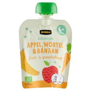 Jumbo Biologisch Fruit- & Groentehapje 6+ Maanden - Appel, Wortel & Banaan 90g