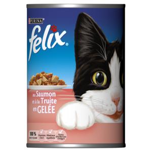 FELIX® Natvoer in Blik met Zalm & Forel in Gelei Kattenvoer 400g