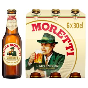 Birra Moretti - L'Autentica Bier - Fles - 6 x 300ML