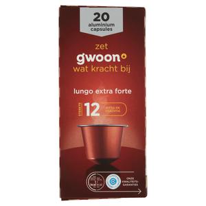 g'woon koffiecapsules lungo extra forte 12