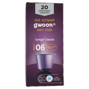 g'woon koffiecapsules lungo classic 6