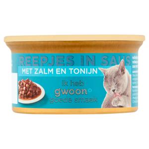 g'woon reepjes in saus met zalm en tonijn