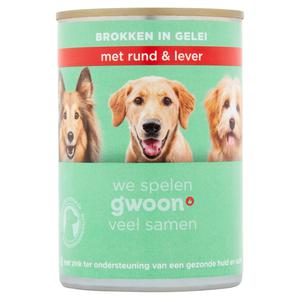 g'woon brokken in gelei met rund & lever