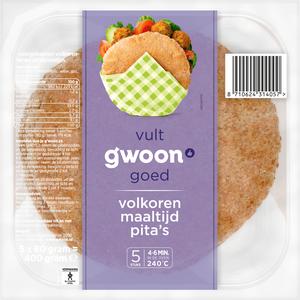 g'woon volkoren maaltijdpita's