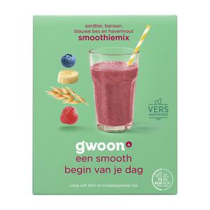 g'woon smoothiemix havermout, aardbei,banaan, blauwe bes