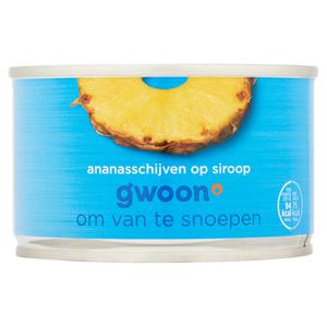 g'woon ananasschijven op siroop