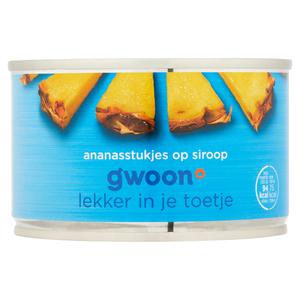 g'woon ananasstukjes op siroop