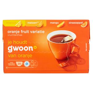 g'woon oranje fruit variatie vruchtenthee (sinaasappel, meloen, tropisch, mango)