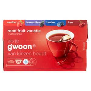 g'woon rood fruit variatie vruchtenthee (bosvruchten, bosbes, aardbei, kers)