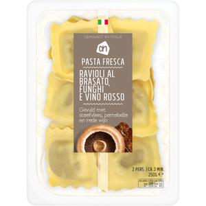 AH Ravioli brasato, funghi e vino rosso