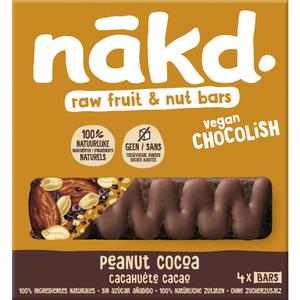 Nakd. Vegan chocolish peanut cocao bars