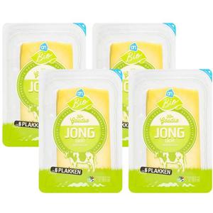 AH Biologisch Jonge kaas 50+ plakken 4-pack