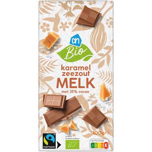 AH Biologisch Tablet melk karamel zeezout