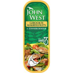 John West Gerookte makreelfilets in zonnebloemolie