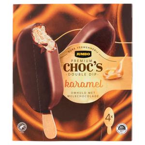 Jumbo IJs Premium Choc's Double Dip Karamel 4 Stuks