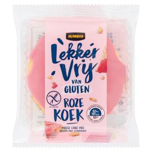 Jumbo Lekker Vrij van Gluten Roze Koek 50g