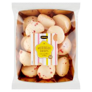 Jumbo Meringue Drops met Aardbeistukjes 120g