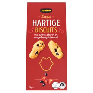 Jumbo Hartige Biscuits met Zwarte Olijven en Zongedroogde Tomaat 75g