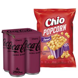 Coca Cola Zero Sugar Cherry en Chio Popcorn Sweet