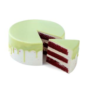 Hema dripcake groen red velvet 16 p.