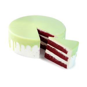 Hema dripcake groen red velvet 24 p.