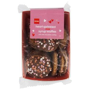 Hema stroopwafels met chocolade en hartjes 145gram