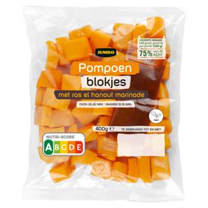 Jumbo Pompoen Blokjes met Ras el Hanout Marinade 400g