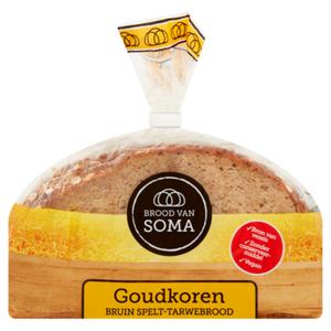 Brood van Soma Goudkoren bruin spelt-tarwebrood 300g