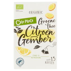 La Place Biologische Groene Thee Citroen - Gember 15 Stuks