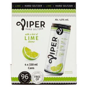 Viper Hard Seltzer Lime - Multipack - 4 x 330ML