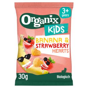 Organix Kids Knabbels Banana & Strawberry Hearts 30g