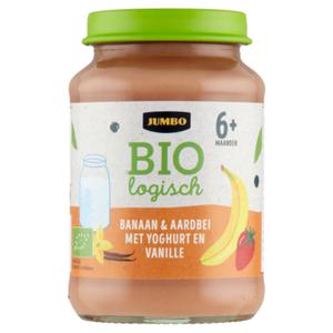 Jumbo Biologisch Banaan & Aardbei met Yoghurt en Vanille 6+ Maanden 190g